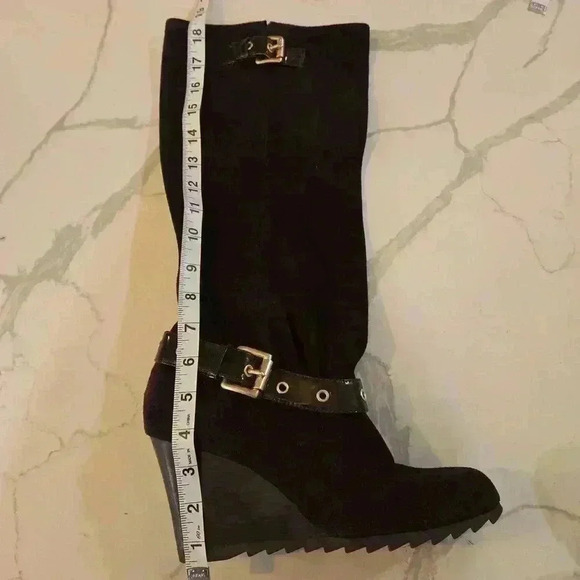 Michael Kors Womens Wedge Suede Slouch Tall Chocolate Boots Size 9 - Picture 8 of 8